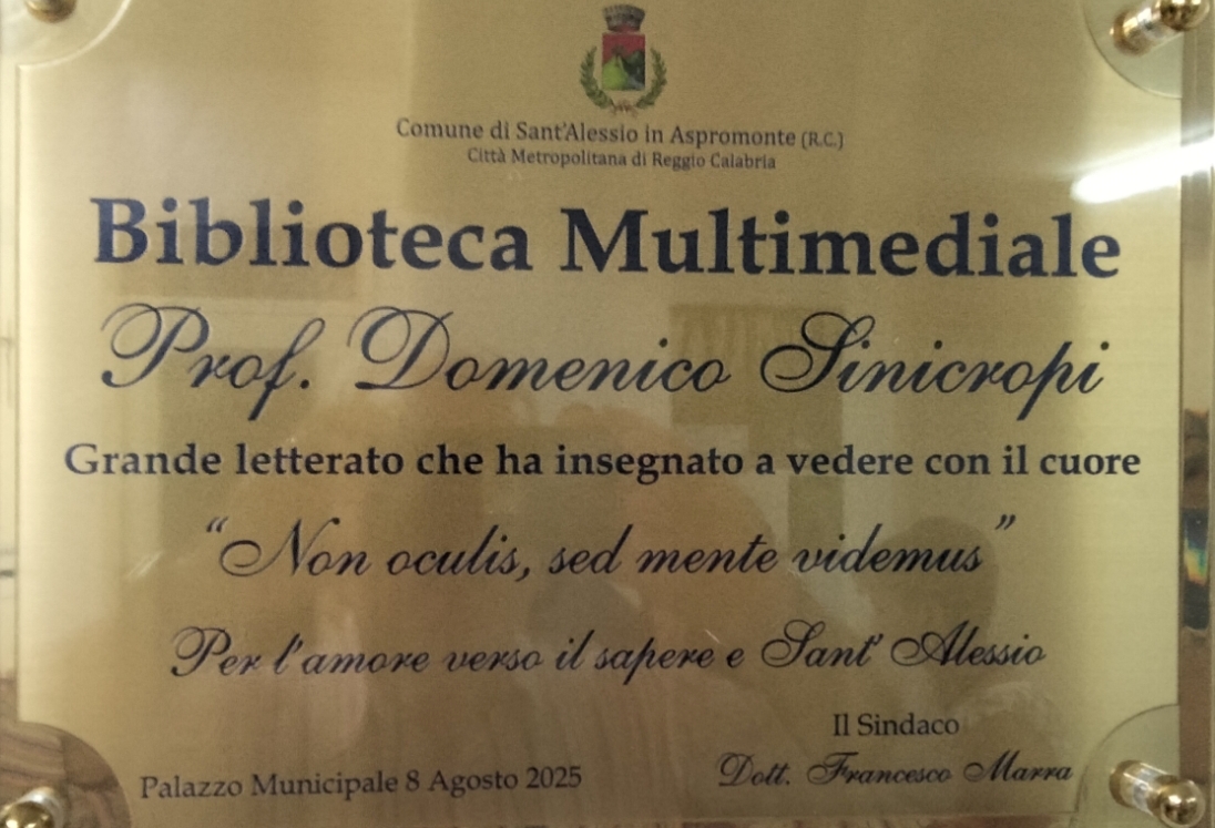 Targa Biblioteca intitolata al prof. Domenico Sinicropi